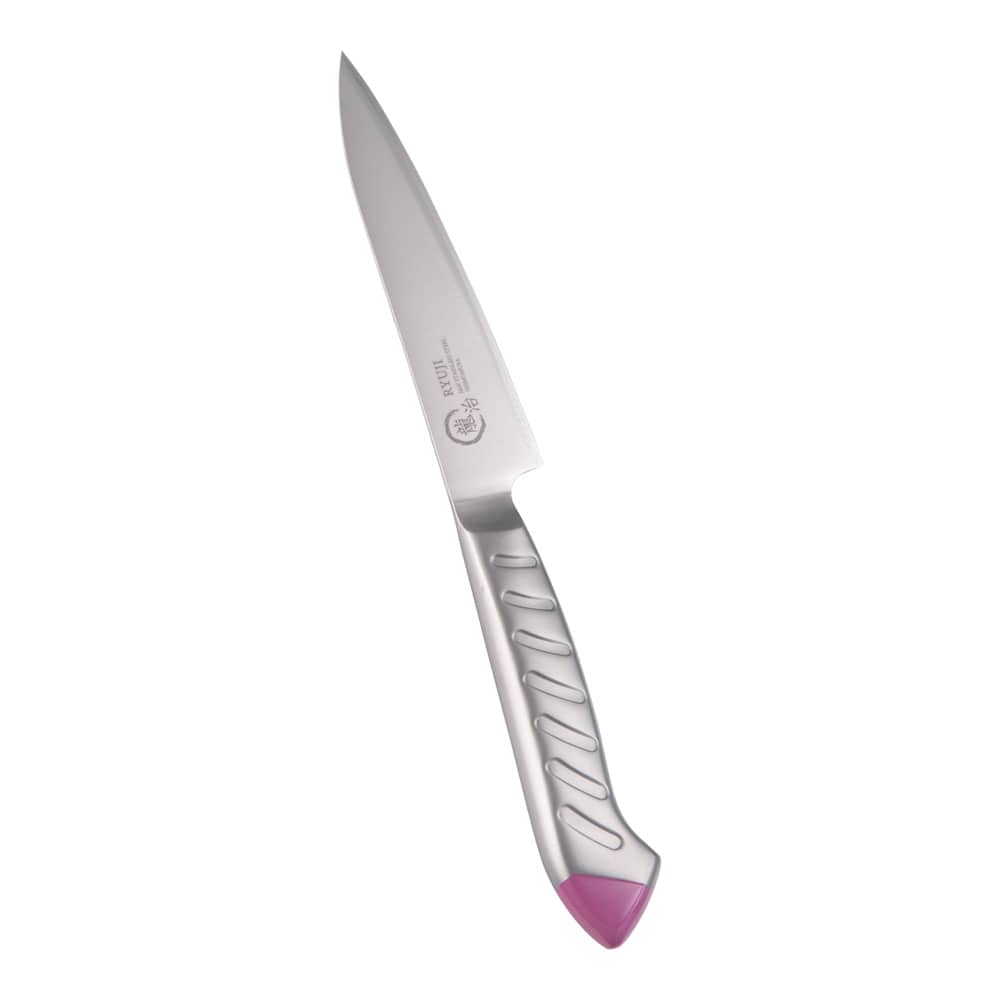 龍治　ステンカラー　ペティーナイフ １２．５cm　ピンク 1箱（ご注文単位1箱）【直送品】