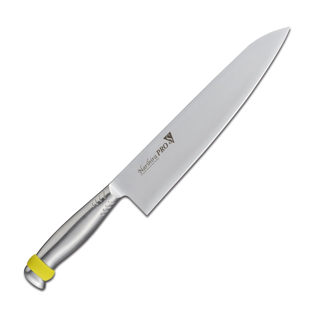 【直送品】ナリヒラプロＳ　牛刀 ＦＣ－３０２５　２４cmイエロー 1個（ご注文単位1個）