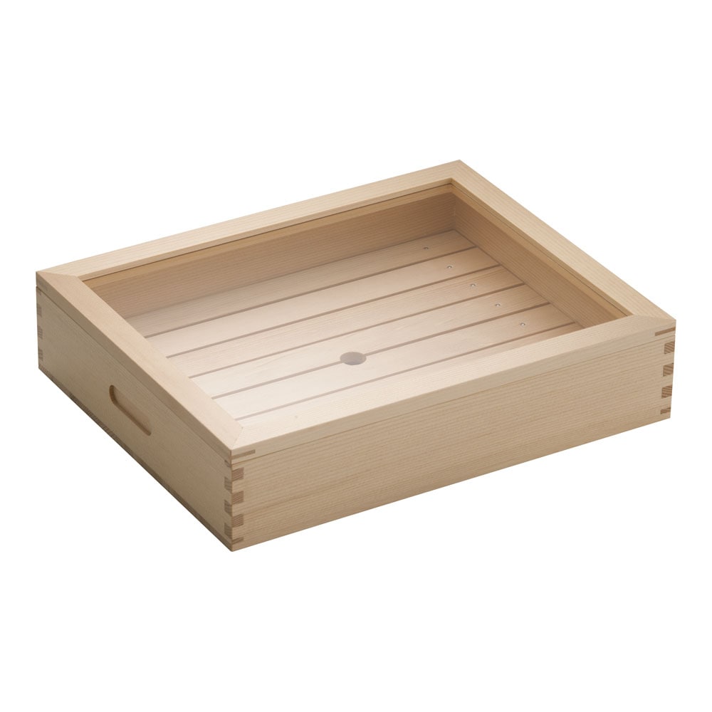 木製　ネタ箱　目皿・アクリル蓋付 小 1箱（ご注文単位1箱）【直送品】
