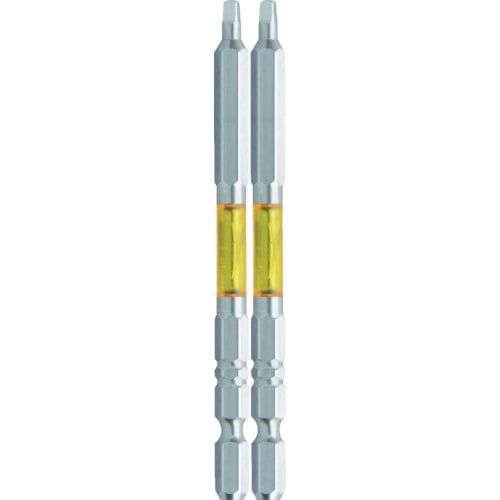 >トラスコ中山 アネックス ドライバービット(トーションタイプ) 龍靭ビット 片頭■#2×全長100mm 黄 (2本入)（ご注文単位1パック）【直送品】