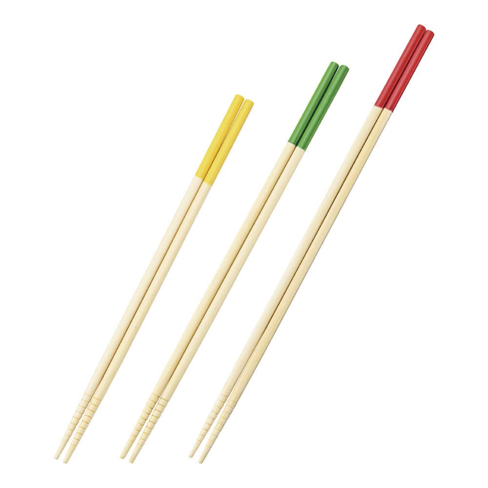 竹製　カラー菜箸３点セット （２７cm・３０cm・３３cm） 1袋（ご注文単位1袋）【直送品】