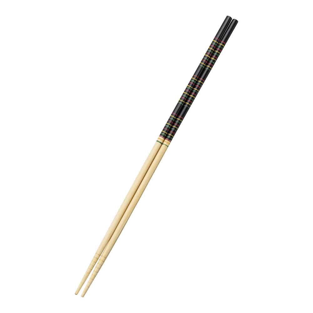 竹製　歌舞伎菜箸　黒 ３３cm 1袋（ご注文単位1袋）【直送品】