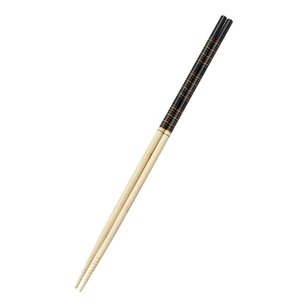 竹製　歌舞伎菜箸　黒 ３９cm 1袋（ご注文単位1袋）【直送品】