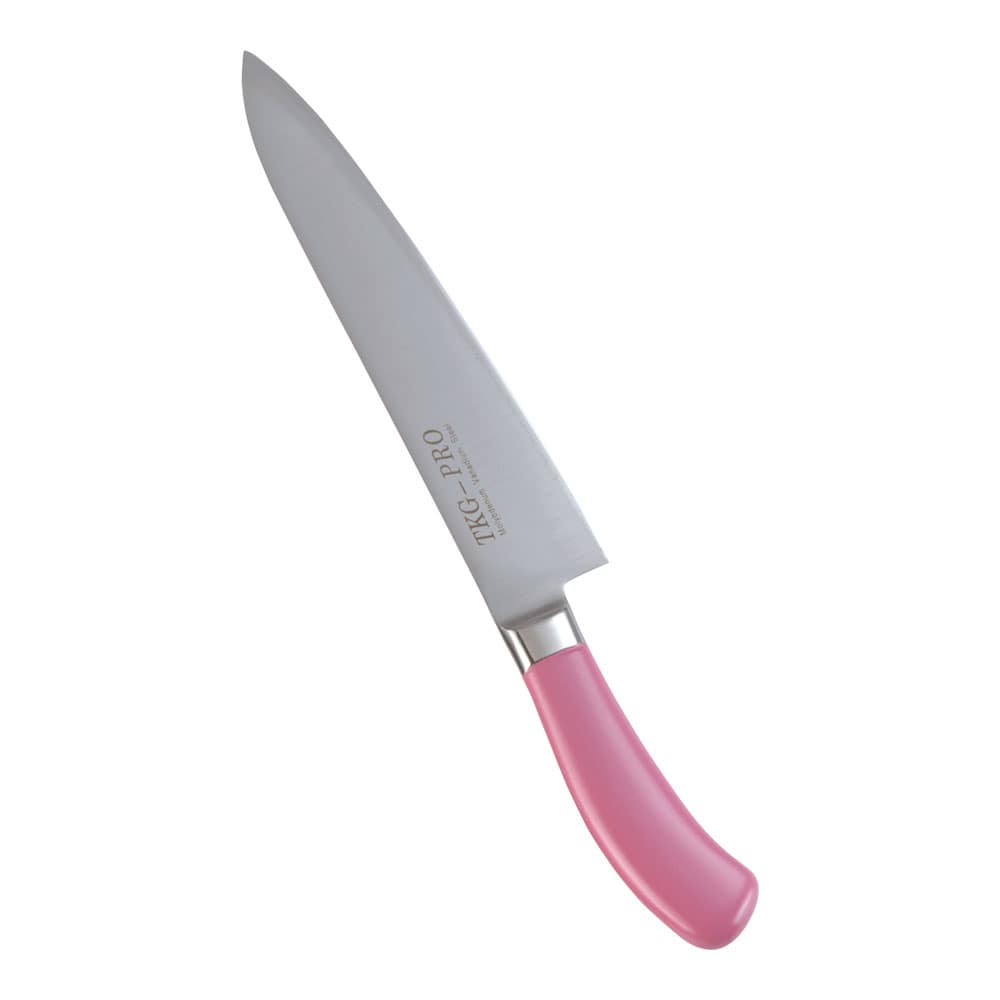 >【直送品】ＴＫＧ　ＰＲＯ　抗菌カラー　牛刀（両刃） ２４cm　ピンク 1箱（ご注文単位1箱）