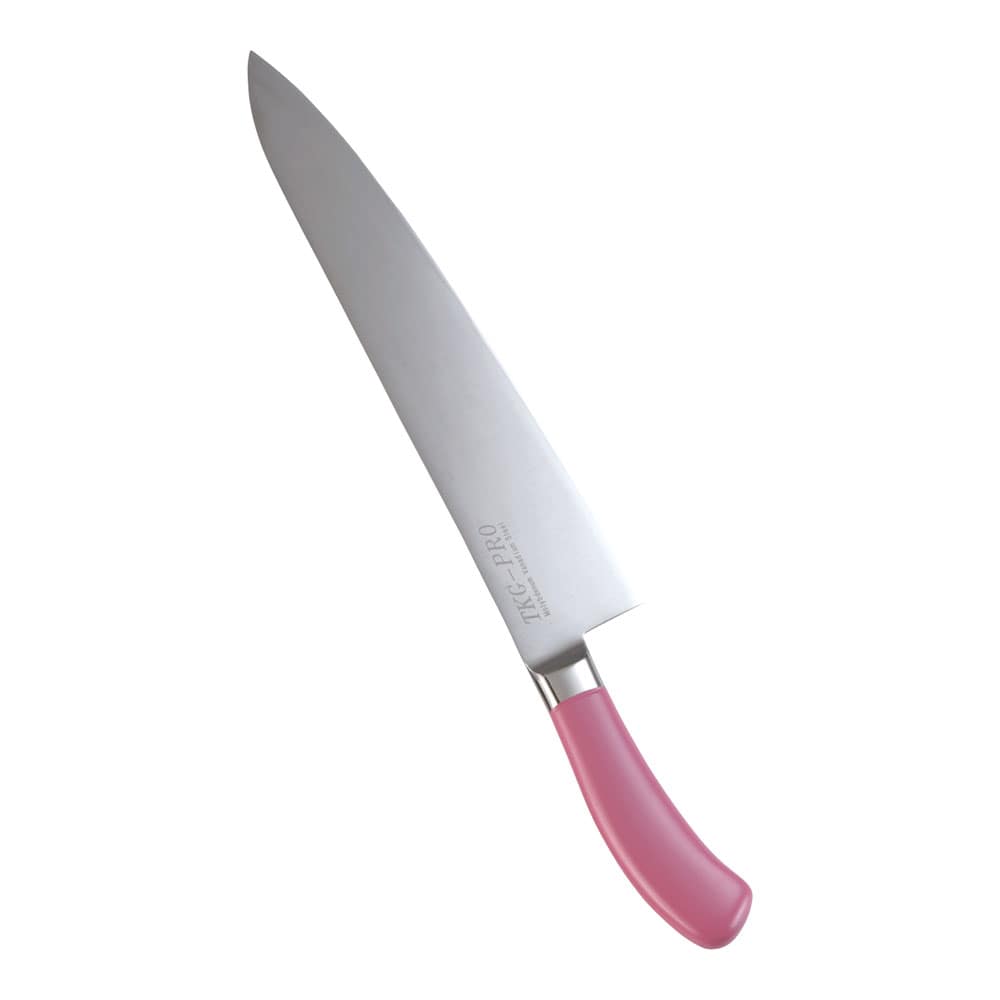 >【直送品】ＴＫＧ　ＰＲＯ　抗菌カラー　牛刀（両刃） ３０cm　ピンク 1箱（ご注文単位1箱）