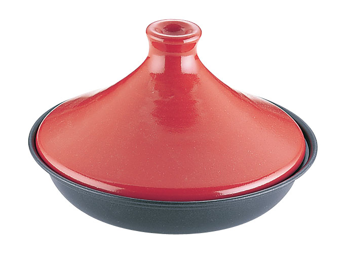 ブローディア　ＩＨタジン鍋（ガラス蓋付） １９cm　赤　３０７５ 1箱（ご注文単位1箱）【直送品】