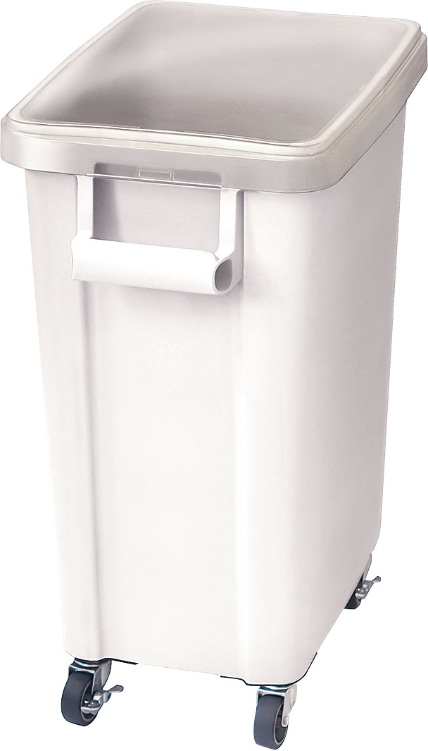 >【直送品】リス　キャスター付材料保管容器（蓋付） ４５型　ホワイト 1個（ご注文単位1個）