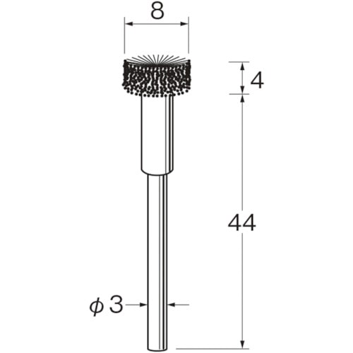 >トラスコ中山 リューター 軸付フラワー型ブラシ軸径（mm）：3毛材：ステンレス線 128-2967  (ご注文単位1袋) 【直送品】