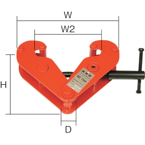 トラスコ中山 HHH ビームクランプ 1t（ご注文単位1台）【直送品】