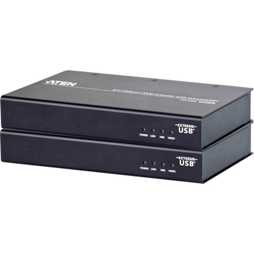 >トラスコ中山 ATEN KVMエクステンダー USB/DVI対応(1，920×1，200＠100m)(HDBaseT class A、ExtremeUSB対応)（ご注文単位1台）【直送品】