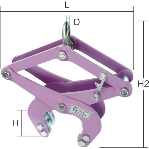 >トラスコ中山 スーパー コンクリート二次製品用吊クランプ(カム式) 容量：500kg（ご注文単位1台）【直送品】
