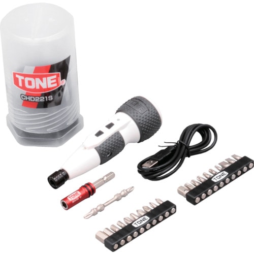 トラスコ中山 TONE ハイブリッド電動ドライバーセット 425-8503  (ご注文単位1セット) 【直送品】