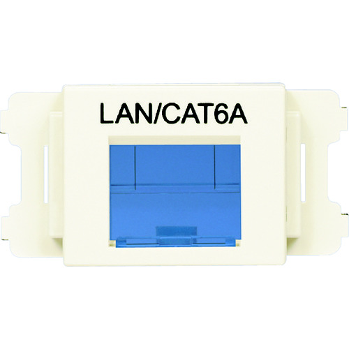 >トラスコ中山 パンドウイット JISプレート用シャッター付きアダプタ オフホワイト LAN・CAT6A (10個入)（ご注文単位1袋）【直送品】