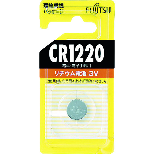 >トラスコ中山 富士通 リチウムコイン電池 CR1220 (1個＝1PK)（ご注文単位1個）【直送品】