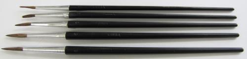 【直送品】エスコ EA109MG-161 5本組画筆(ポニー毛/丸) 1個（ご注文単位1個）