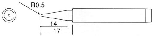 エスコ EA305E-1 R0.5mmこて先(EA305E-130・130S用) 1個（ご注文単位1個）【直送品】