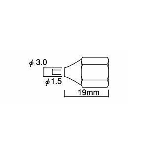 エスコ EA305HF-22[EA305HF-2用]φ1.5x19mm替ノズル 1個（ご注文単位1個）【直送品】