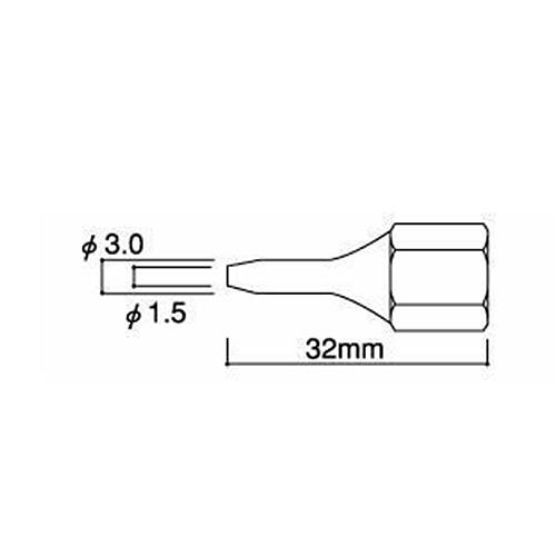 >エスコ EA305HF-25[EA305HF-2用]φ1.5x32mm替ノズル 1個（ご注文単位1個）【直送品】