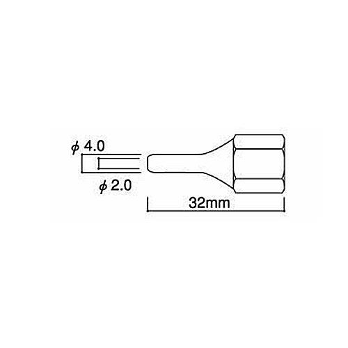 エスコ EA305HF-26[EA305HF-2用]φ2.0x32mm替ノズル 1個（ご注文単位1個）【直送品】