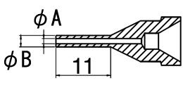 エスコ EA323MA-22 φ0.8/φ2.1mm交換用ノズル(EA323MA-1用) 1個（ご注文単位1個）【直送品】