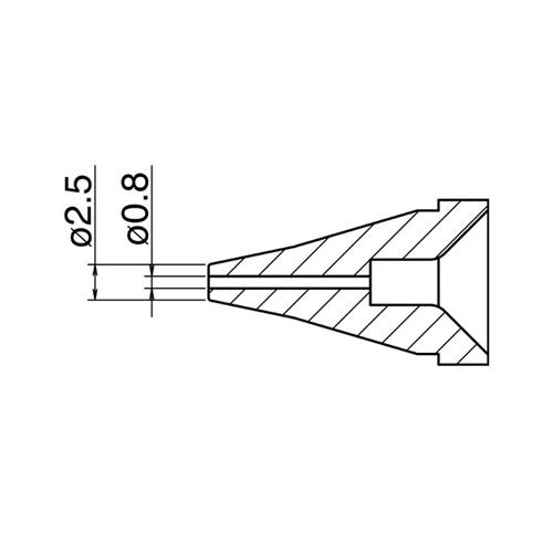 >エスコ EA323MA-31 φ0.8/φ2.5mm交換ノズル(EA323MA-2用) 1個（ご注文単位1個）【直送品】