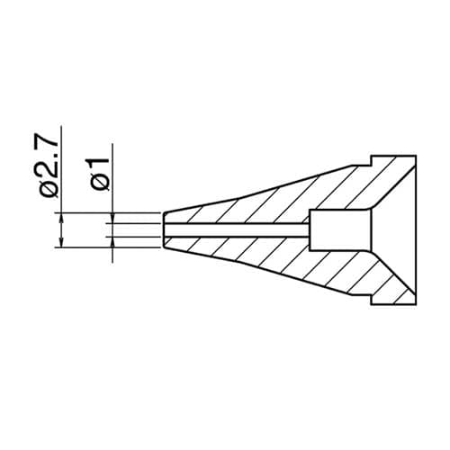 >エスコ EA323MA-32 φ1.0/φ2.7mm交換ノズル(EA323MA-2用) 1個（ご注文単位1個）【直送品】