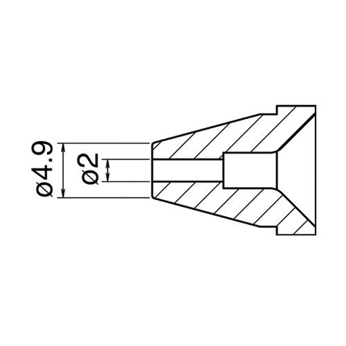 >エスコ EA323MA-35 φ2.0/φ4.9mm交換ノズル(EA323MA-2用) 1個（ご注文単位1個）【直送品】