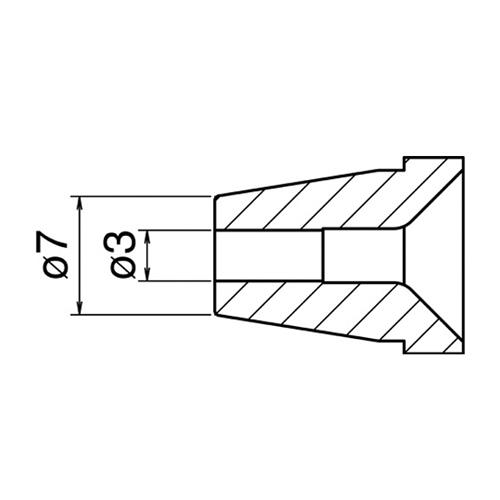 >エスコ EA323MA-37 φ3.0/φ7.0mm交換ノズル(EA323MA-2用) 1個（ご注文単位1個）【直送品】