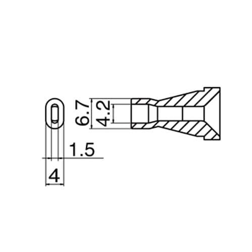 エスコ EA323MA-38 φ4.2/φ6.7mm交換ノズル(EA323MA-2用) 1個（ご注文単位1個）【直送品】