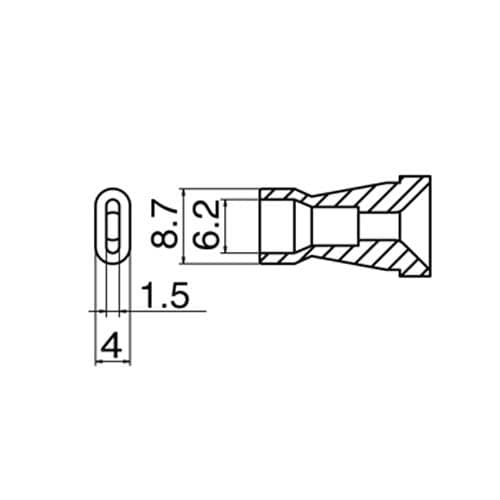 エスコ EA323MA-39 φ6.2/φ8.7mm交換ノズル(EA323MA-2用) 1個（ご注文単位1個）【直送品】