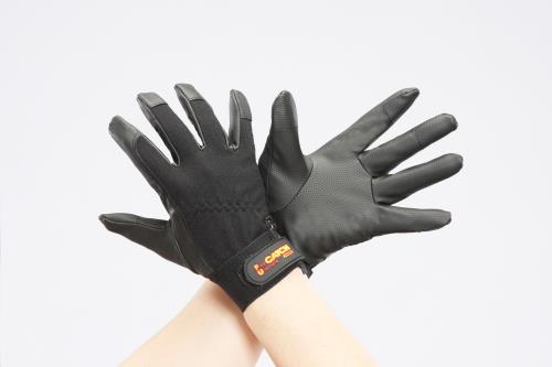 エスコ EA353BG-81[Ｍ]手袋(ポリウレタン/黒) 1個（ご注文単位1個）【直送品】