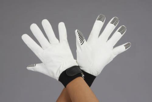 エスコ EA353BJ-71[Ｍ]手袋(指先すべり止付・合成皮革/白) 1個（ご注文単位1個）【直送品】