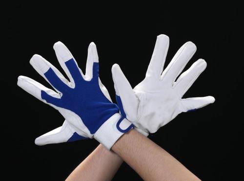 【直送品】エスコ EA353C-22[Ｌ]手袋(豚革/ブルー) 1個（ご注文単位1個）