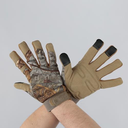 【直送品】エスコ EA353GC-81[Ｍ]手袋(合成革/デザートカモ) 1個（ご注文単位1個）