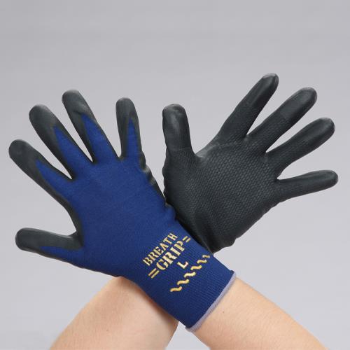 【直送品】エスコ EA354GD-7B[Ｍ]手袋(ナイロン、ポリエステル・ニトリルゴムコート/10双) 1個（ご注文単位1個）