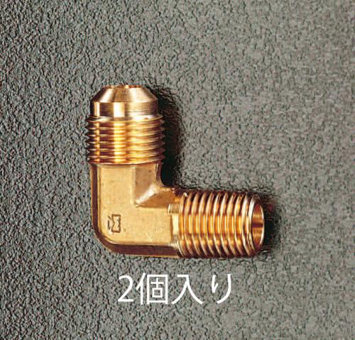 【直送品】エスコ EA442AK-22 ＮＰＴ1/4”ｘＦ1/4”フレアエルボハーフユニオン(2個) 1個（ご注文単位1個）