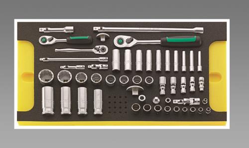 エスコ EA612VC-2 1/4”DR・3/8”DRソケットレンチセット(インチ) 1個（ご注文単位1個）【直送品】