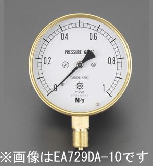 >エスコ EA729DA-6 G3/8”/75mm/0-0.6MPa圧力計 1個（ご注文単位1個）【直送品】