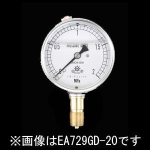 >エスコ EA729GD-6 60mm/0-0.6MPa圧力計(グリセリン入) 1個（ご注文単位1個）【直送品】