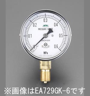 エスコ EA729GK-100 60mm/0-10MPa圧力計(耐脈動圧形) 1個（ご注文単位1個）【直送品】