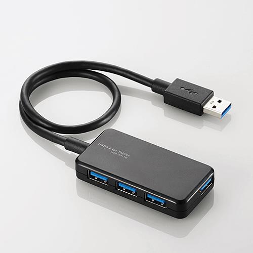 エスコ EA764AD-11C[4ポート]USB3.0ハブ(ブラック) 1個（ご注文単位1個）【直送品】