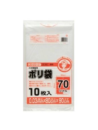 【直送品】エスコ EA995AD-226 70Ｌごみ袋(透明/10枚) 1個（ご注文単位1個）