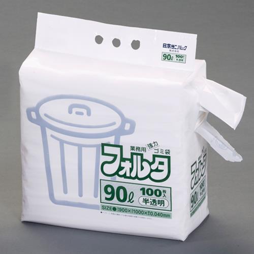 【直送品】エスコ EA995AD-296 900ｘ1000mm/90Ｌごみ袋(半透明/100枚) 1個（ご注文単位1個）