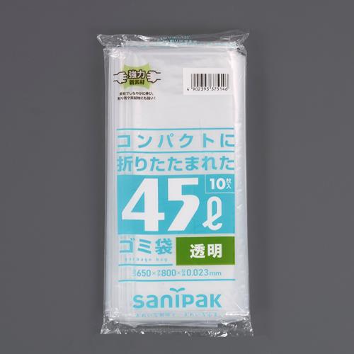 【直送品】エスコ EA995AD-297 650ｘ800mm/45Ｌごみ袋(透明/10枚) 1個（ご注文単位1個）