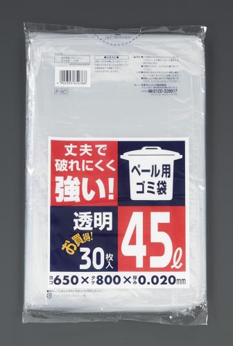 【直送品】エスコ EA995AD-315 650ｘ800mm/45Ｌポリ袋(透明/30枚) 1個（ご注文単位1個）