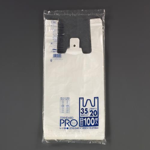 【直送品】エスコ EA995AF-14 210/340ｘ450mm手提げ袋(半透明/ＨＤＰＥ/100枚 1個（ご注文単位1個）