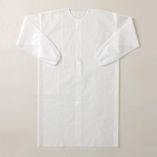 【直送品】エスコ EA996AW-71[フリー]不織布白衣(使い捨て/10枚) 1個（ご注文単位1個）