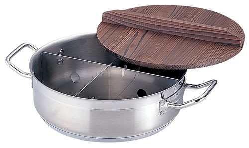 ２１－０　ＴＫＧプロ　電磁用丸型おでん鍋 （木蓋付）　大 1箱（ご注文単位1箱）【直送品】