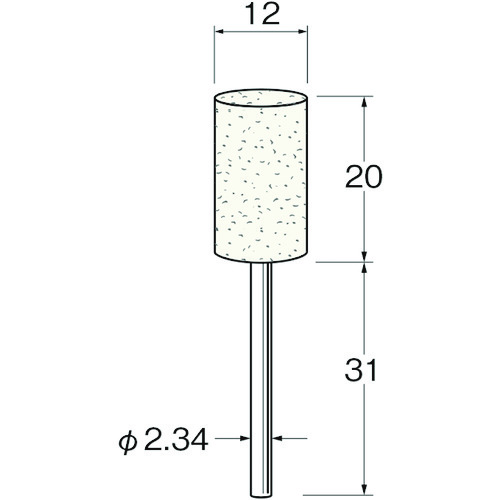 >トラスコ中山 リューター 軸付フェルトバフ外径（mm）：12軸長（mm）：31 128-2752  (ご注文単位1袋) 【直送品】