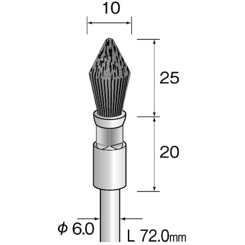 >トラスコ中山 ミニモ 金属ブラシ 異形 スチール φ13 (3個入)（ご注文単位1袋）【直送品】